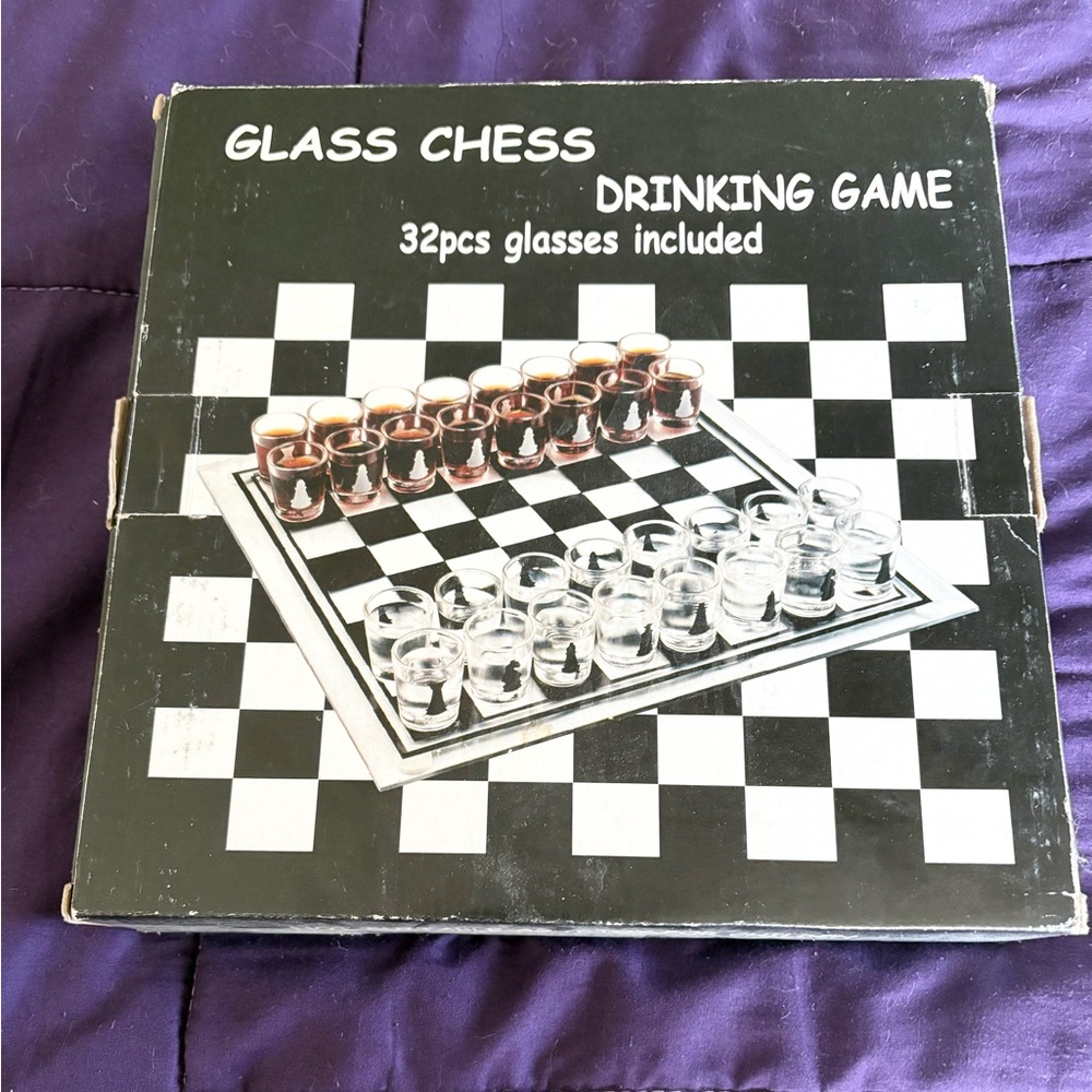 Glass Chess Drinking Game Set